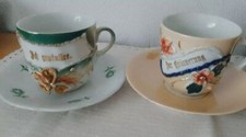 2 Tassen Porzellan "Ich