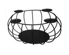 TrendLine Deko Adventskranz, schwarz, Ø 30cm Weihnachtskranz Tischkranz Advent