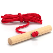 Schlittenleine mit Holzgriff, Rodelzubehör Zugseil für Schlitten, rot
