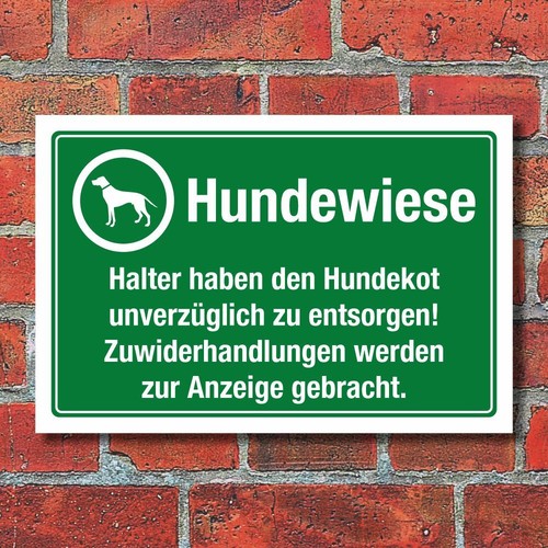 Schild hundewiese - schild,