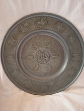 Zinnteller großer Wandteller 40 cm,  Motive Adam u Eva Reiter ,Ritter Berendsohn