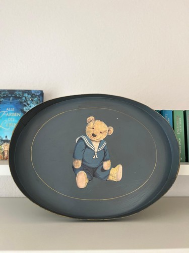 Vintage holztablett handbemalt - vintage,