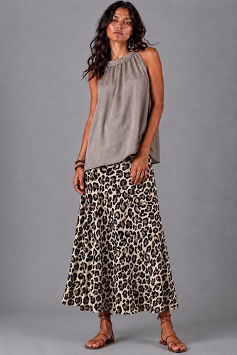 Damen rock lang leoparden - damen,