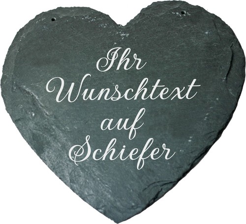 Schiefer herz mit - mit, gravur