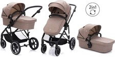 FILLIKID Kombi-Kinderwagen Kinderwagenset Fill Leopard Air, sand melange Set, 3-
