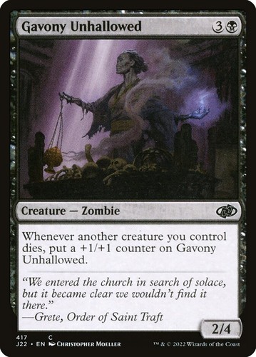 Gavony unhallowed 417 j22 - gavony,