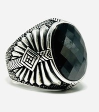 Herrenring aus 925 Sterlingsilber & Zirkonia Herren Ring Indianer Schmuck Männer