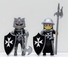 2 x MALTESER RITTER A PLAYMOBIL zu Kreuzritter Waffenrock Crusader Custom - RAR