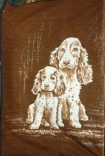 Retro Decke Sofa Decke Sofadecke Überwurf  Hund  Motiv Kuscheldecke 1,95mx1,50m