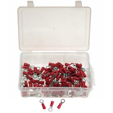100 x Kabelschuhe Presskabelschuhe Sortiment TYP RINGFORM ROT 0,5-1,5 mm² M5