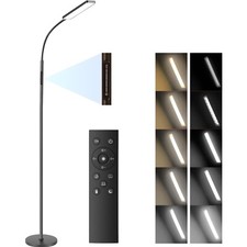 Stehlampe LED Dimmbar Schwarz Leselampe Touch Fernbedienung