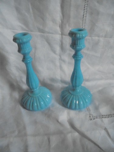Pressglas kerzenleuchter paar - pressglas,