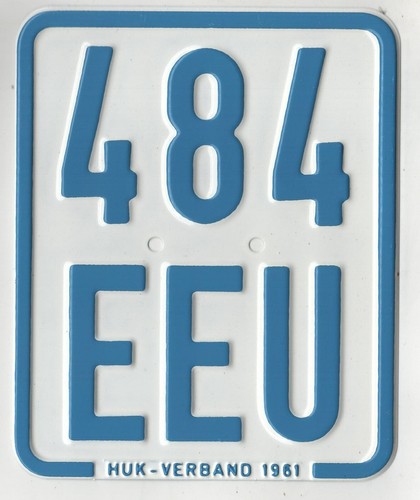Altes moped kennzeichen - altes, 1961
