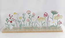 Deko Metall Blumen auf Holz