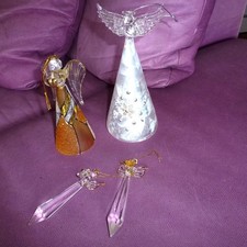 Weihnachs Deko 4 Teilig hänger Figur aus Glas