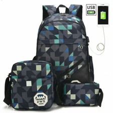3x Schulranzen Set Schulrucksack Jungen Mädchen Schule Outdoor Schultertasche FN