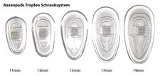 3 Paar (6 Stück) Nasenpads / Brillenpads aus Silikon Schraubsystem, vers. Größen