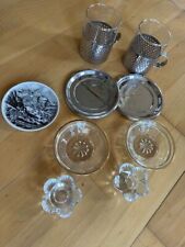 16x Glas silber Rand Kerzenhalter Trinkgläser Wassergläser Teeglas Untersetzer