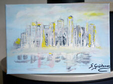 Abstrakte MALEREI Kunst ACRYL Original BILD Moderne Gemälde Unikat 40 x 20 cm