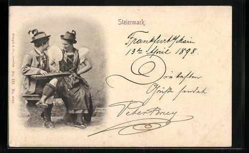Steiermark trachtenpaar mit - ak,
