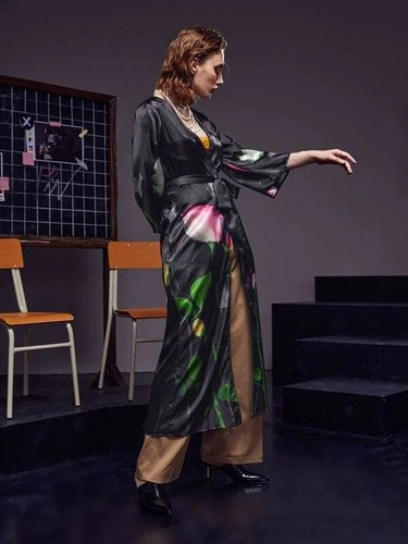 Satin morgenmantel kimono - ✨satin,