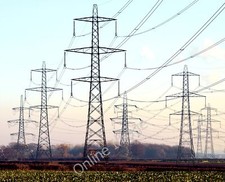 Foto 12x8 Strom im Überfluss Horkstow Wolds zwei Hochspannungsleitungen c2010