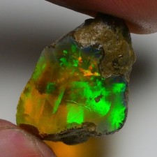 Großer Opal grob 15,70 Karat natürlicher äthiopischer Ölopal roh, Feueropal E...