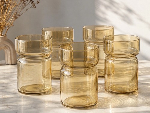 Vintage rauchglas gläser - 5x,