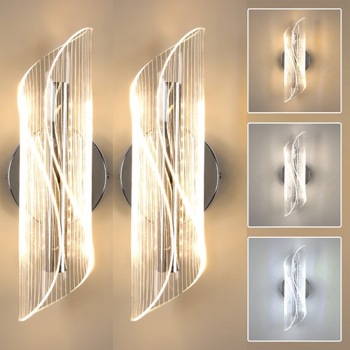2stk led wandleuchte - wandleuchte, silber