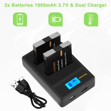 2x NB-6LH NB-6L 1,8Ah Akku+Ladegerät für Canon IXUS 85 IS,IXUS 95 IS,IXUS 200 IS