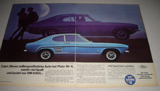 Jahr 1969 orig. Reklame Werbung Ford Capri ... Platz für 4   - Doppelseite -