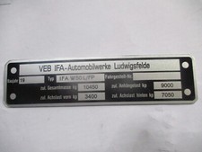 Nameplate ID plate sign IFA