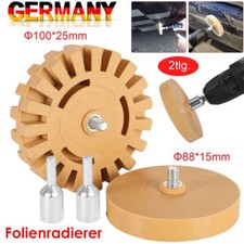 10x Folienradierer Klebegewichte-Entferner Kleber Radierscheibe Ø88mm +Adapter