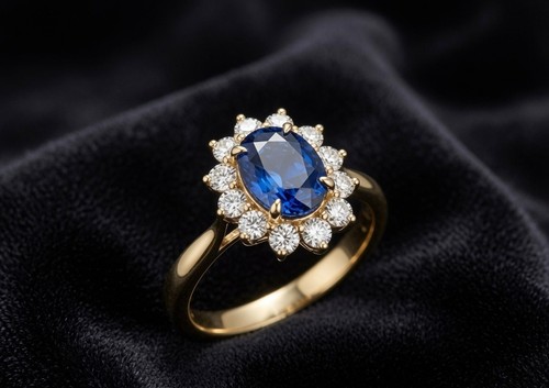 14k gelbgold ring oval - ring,