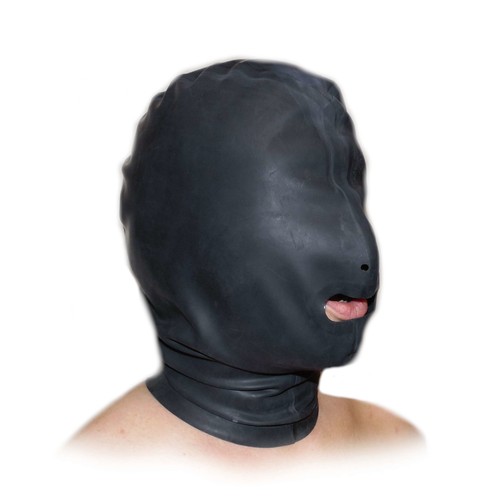 Latex maske mund offen schwarz - latex,