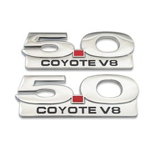 2x Chrome 5.0 COYOTE V8 Logo