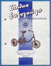 6 seitiger Prospekt, Kinder-Fahrzeuge, Dreirad, Kipproller, Fahrrad, um 1936 !!!