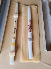 2 Kommunionkerzen, Taufkerzen 1983 - 1 neu + 1 gebraucht, mit Verzierungen