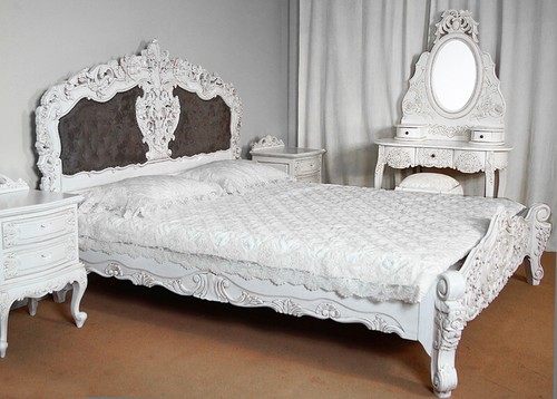 Weiß rokoko barock bett - rokoko,