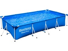 Bestway Frame Pool Steel Pro Schwimmbecken 400x211x81 cm Blau Eckig ohne Pumpe 