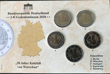 Deutschland 2020 5x2 Euro "50 Jahre Kniefall von Warschau" stgl. A, D, F, G, J