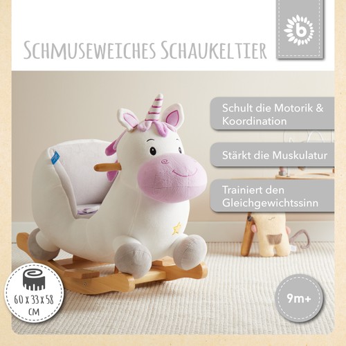 Schaukelpferd plüsch einhorn - schaukelpferd,