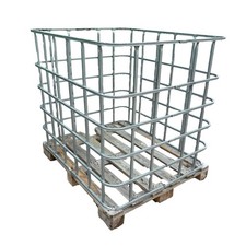 Gitterbox Lagerbehälter für Brennholz Kaminholz Feuerholz IBC