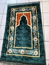 Gebetsteppich 80x120 Cm Islamika Weicher Prayer Rug mit Mihrab Muster Grün