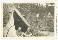 HJ-Zeltlager - Jungen im Zelt in HJ-Uniform - Altes Foto 1930er / 1940er