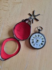 Taschenuhr Antik Erbstück Uhrenschlüssel + Etui 40er? 50er? Sammlerstück Vintage