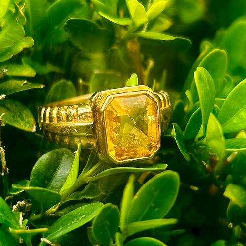 Gold citrin ring - kt,