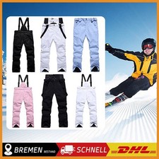 Wasserdicht Schneehose Ski Hose Winter Snowboardhose mit Träger Herren Damen DHL