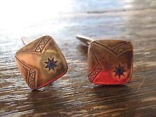 zierliche elegante Jugendstil Manschettenknöpfe rotgold Doublé fein graviert