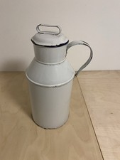 Emaille Milchkanne Antik Weiß